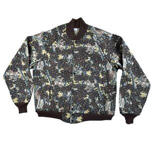 Vintage Bushlan Jacket Mens Extra Large Brown Camo Corduroy Bomber Hunting Snap